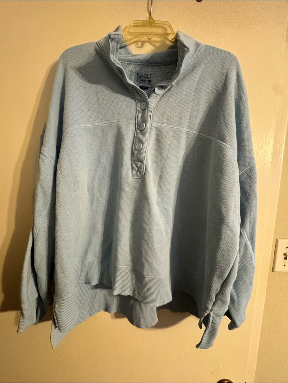 American Eagle Outfitters Light Blue Henley Shirt